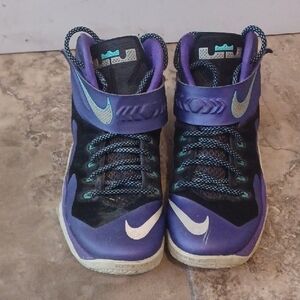 Nike Black and Purple High-Top Sneakers